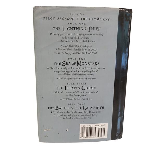 Percy Jackson The Last Olympian Rick Riordan 1st Edition Hardcover Book Used - Picture 2 of 6